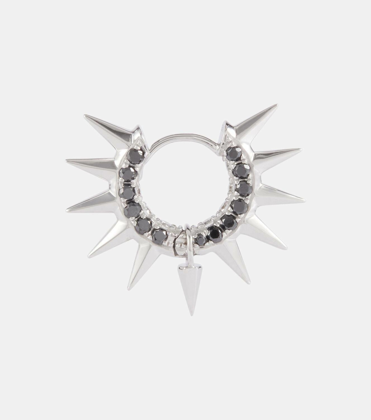 Maria Tash Mohawk 18kt white gold single earring with diamonds