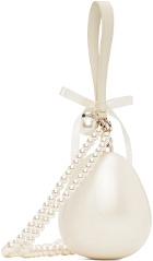 Simone Rocha Off-White Bell Charm Micro Pearl Egg Bag
