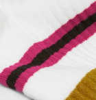 Acne Studios - Striped Ribbed Stretch Cotton-Blend Socks - White