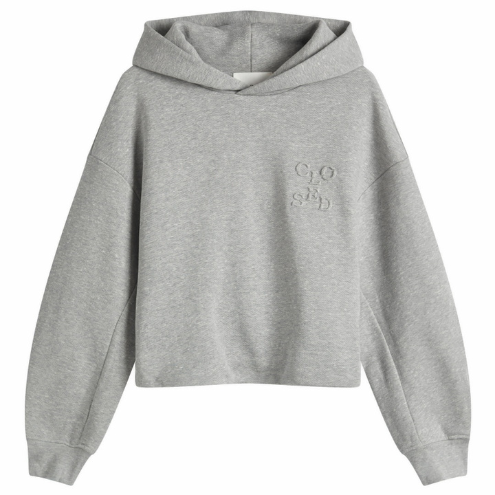 Photo: Closed Women's Folded Hem Hoodie in Light Grey Melange