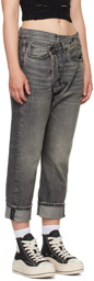 R13 Gray Crossover Jeans