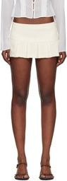 GUIZIO Off-White Pleated Micro Miniskirt