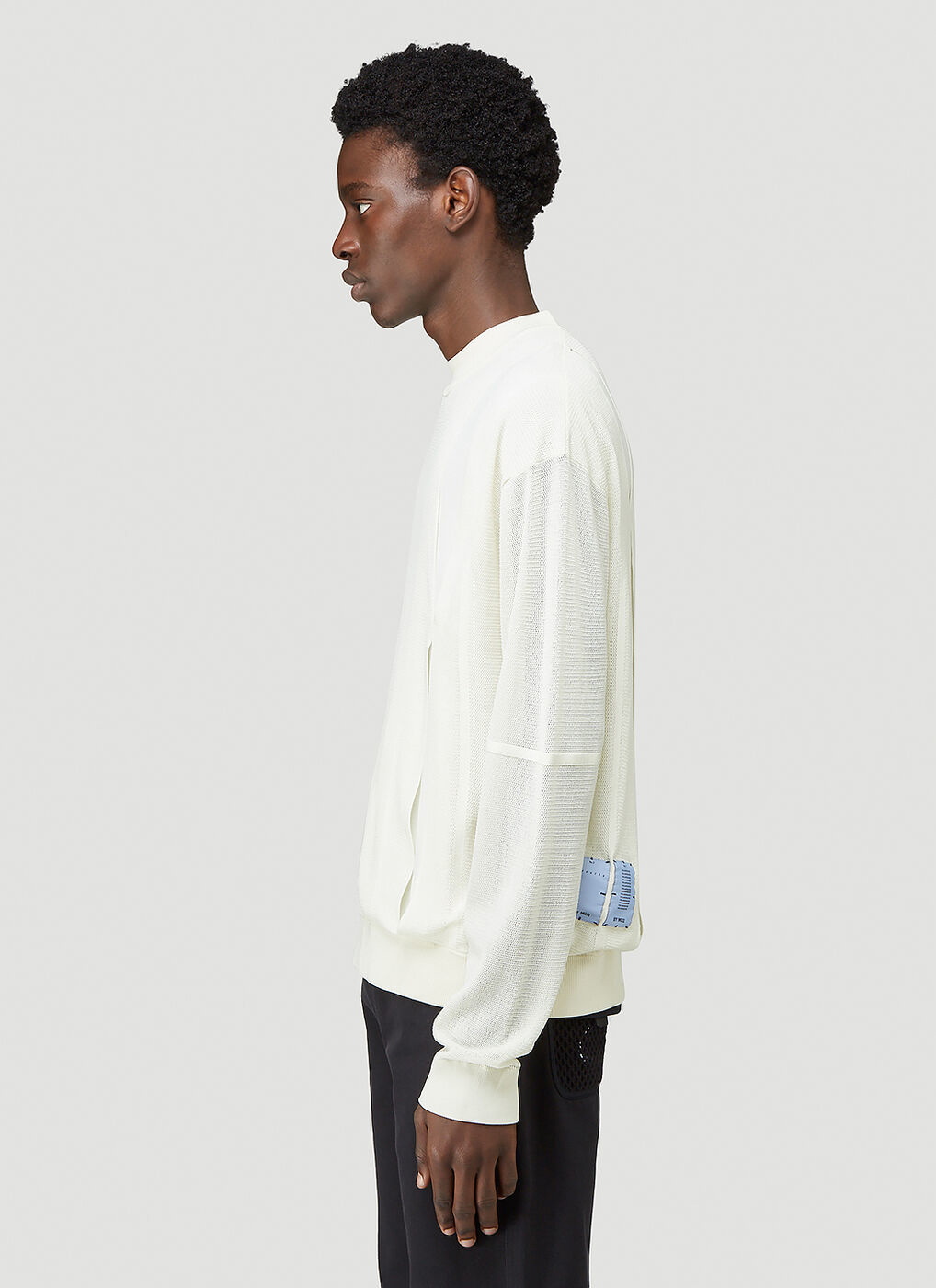Breathe UV Pointelle Sweater in White McQ Alexander McQueen