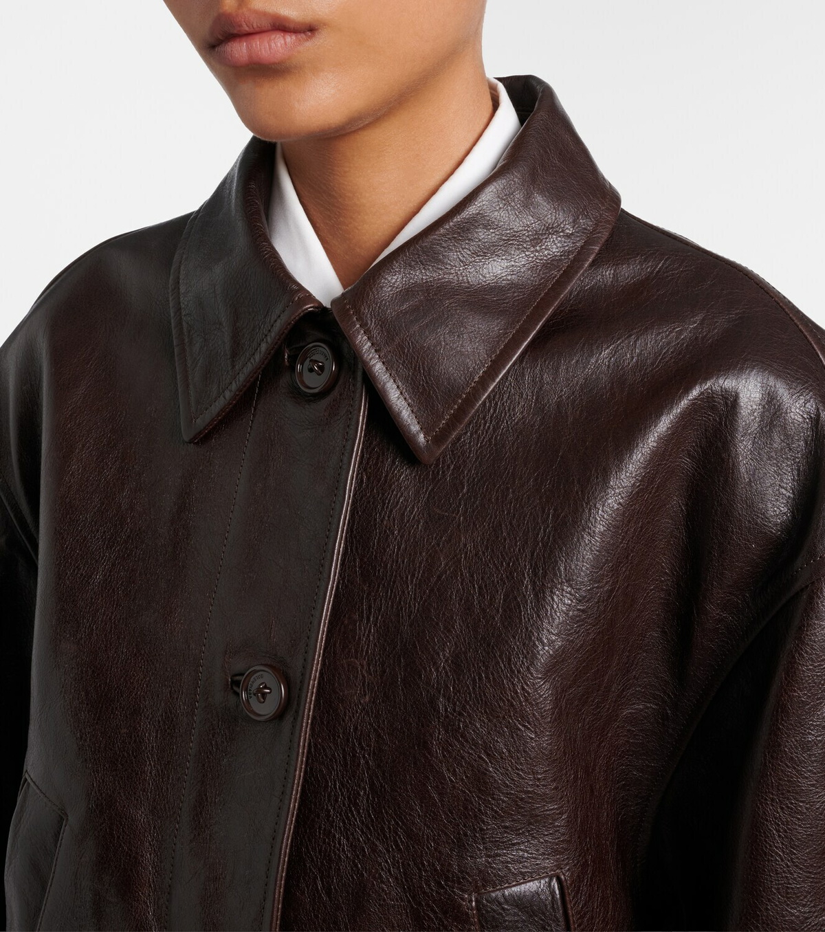 Balenciaga Oversized leather car coat