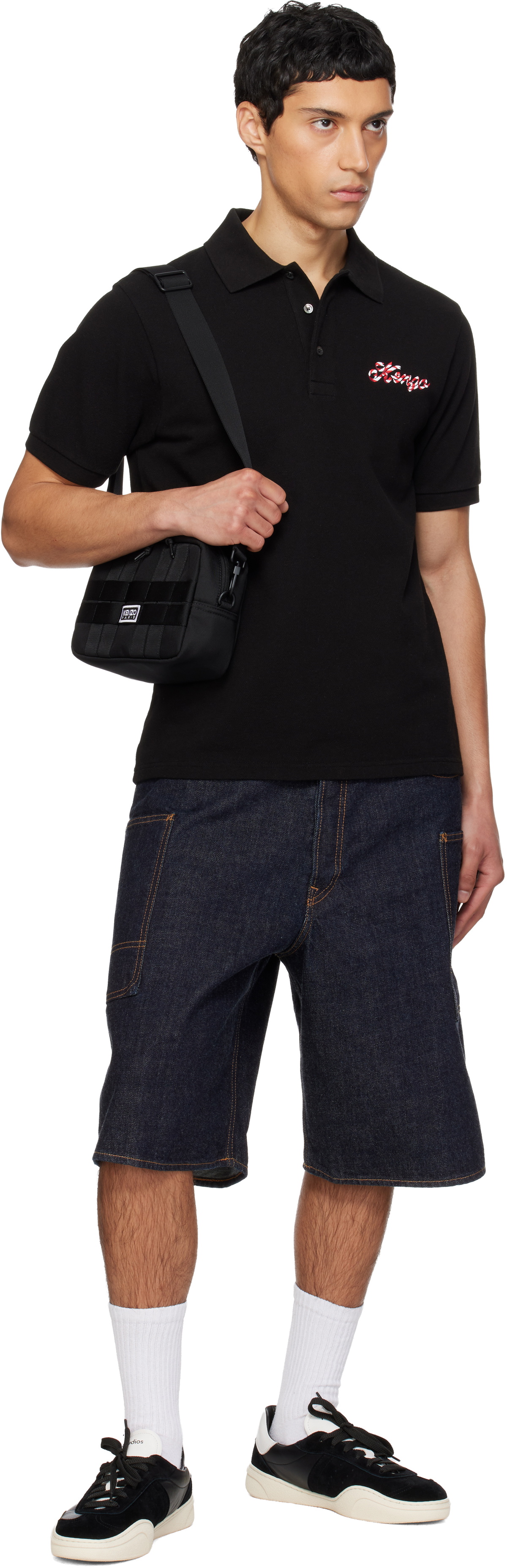 Kenzo Navy Kenzo Paris Cargo Monkey Fit Denim Shorts