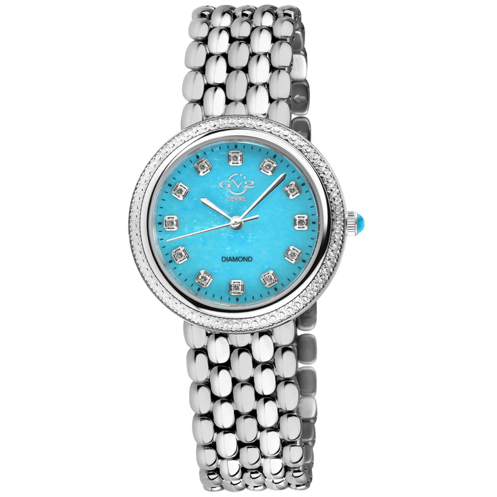 Photo: GV2 by Gevril Arezzo Quartz Diamond Blue Dial Ladies Watch 13301B