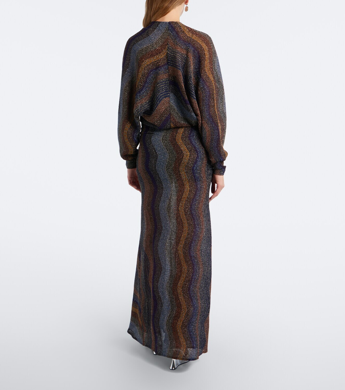 Missoni Draped printed lamé gown