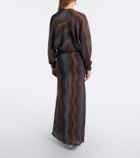 Missoni Draped printed lamé gown