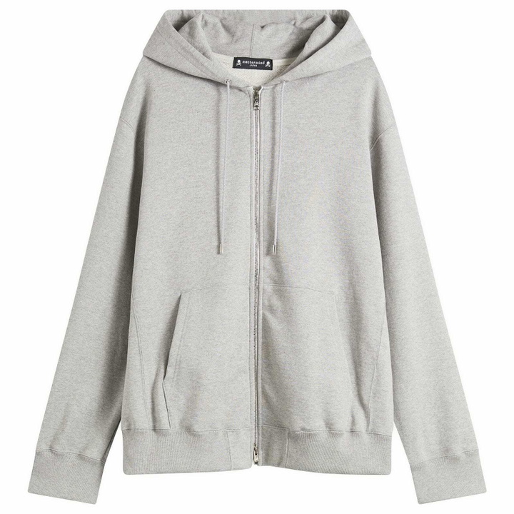 Photo: MASTERMIND WORLD Men's OG Embroidery-Ish Zip-Up Hoodie in Top Grey