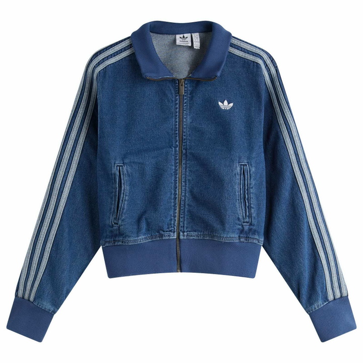 Photo: Adidas Women's Adicolor Denim Track Top in Indigo Denim