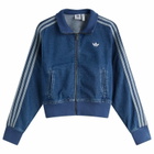 Adidas Women's Adicolor Denim Track Top in Indigo Denim
