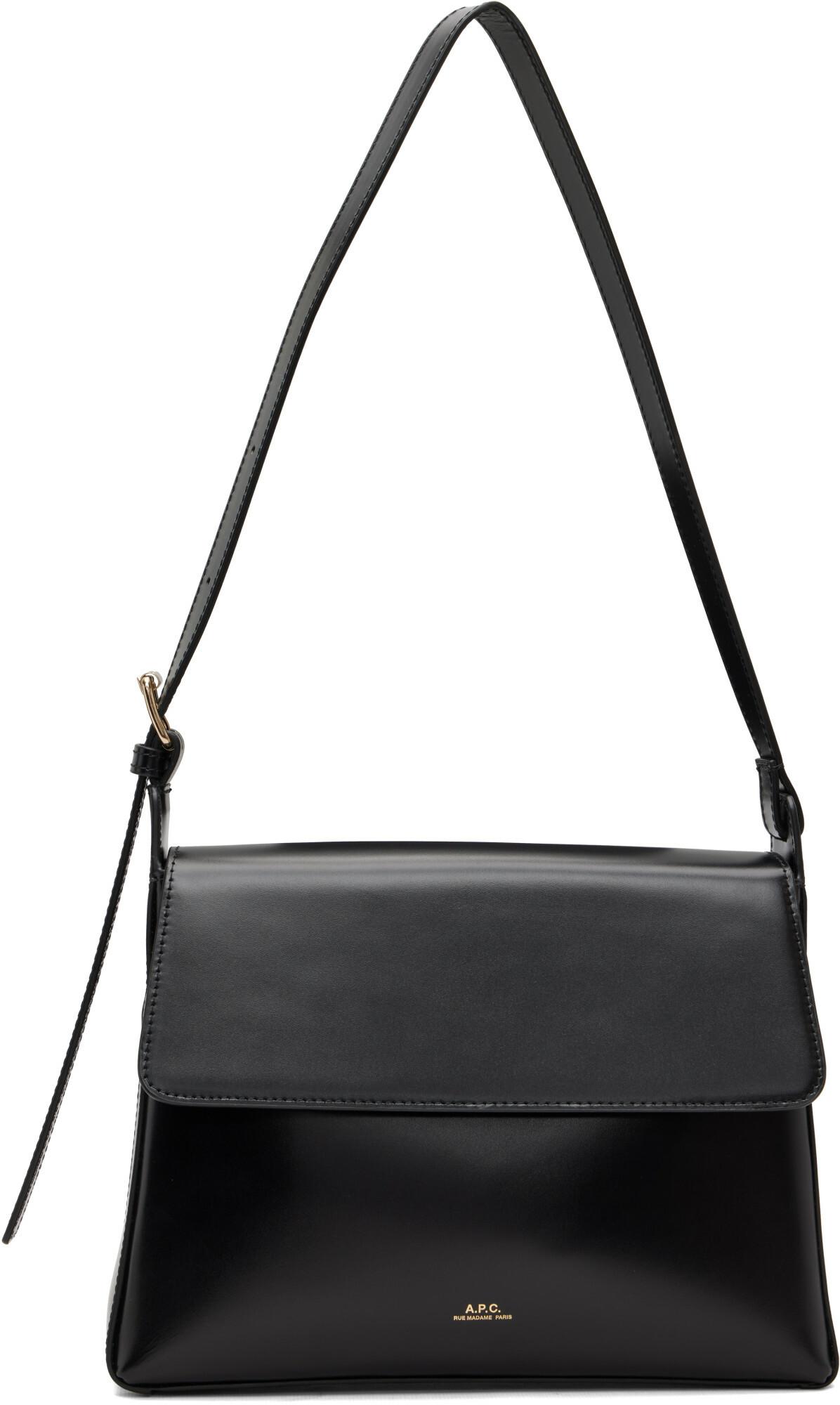 A.P.C. Black Virginie Flap Bag