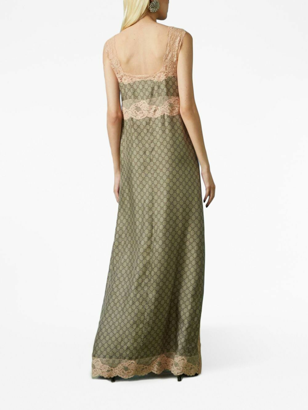 Gucci Beige GG Supreme-Print Silk Dress Gucci