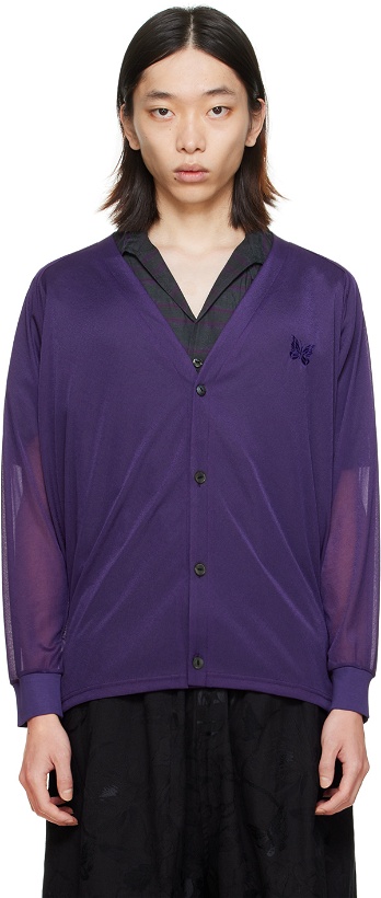Photo: NEEDLES Purple Embroidered Cardigan