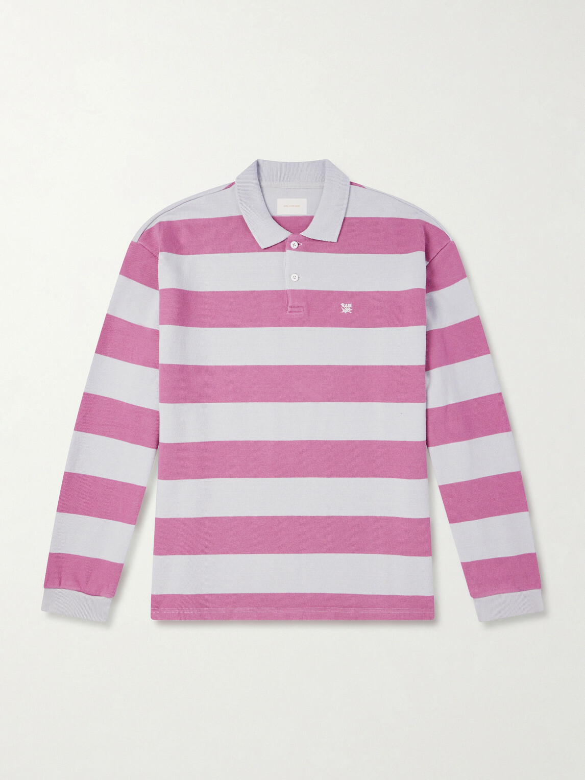 Aimé Leon Dore - Striped Cotton-Jersey Polo Sweater - Pink