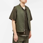 Café Mountain Men's Reversible Mountain Fleece Vest in Earth/Moss