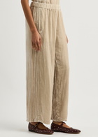 Eileen Fisher Wide-leg Velvet Trousers Cream