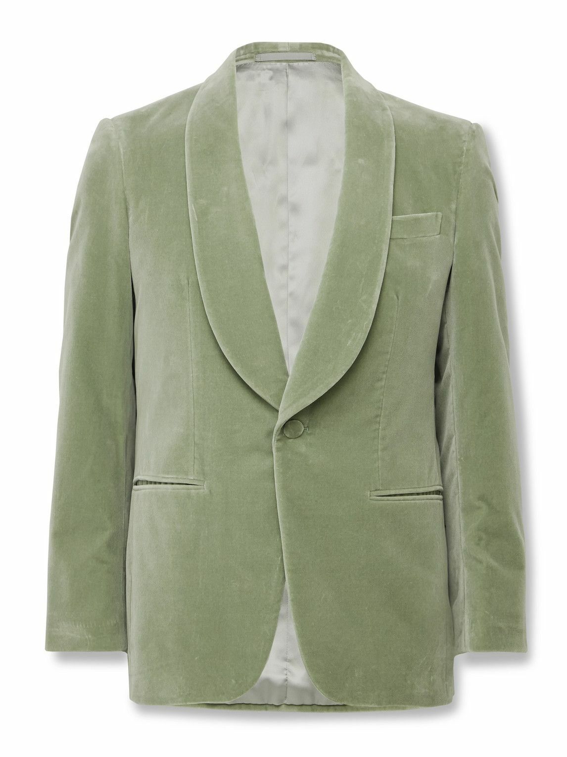 Kingsman - Slim-Fit Shawl-Collar Cotton-Velvet Tuxedo Jacket - Green