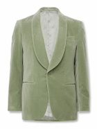 Kingsman - Slim-Fit Shawl-Collar Cotton-Velvet Tuxedo Jacket - Green