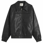 Arte Men's Basic Leather Jacket in Black