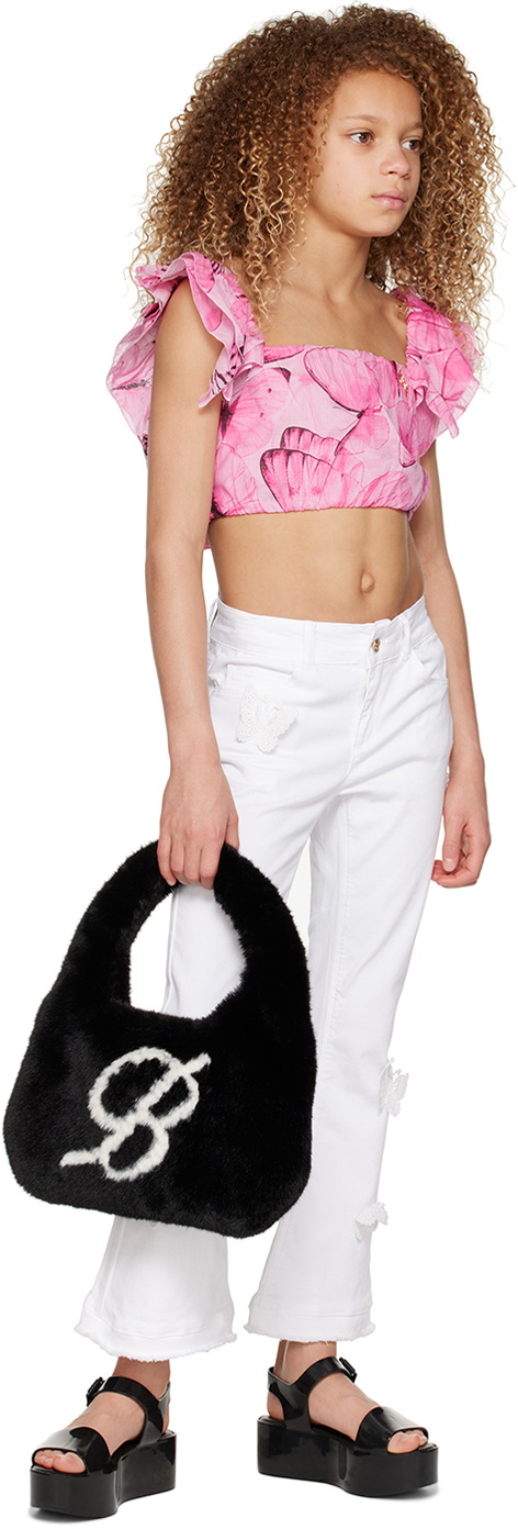 Miss Blumarine Kids White Appliqué Jeans