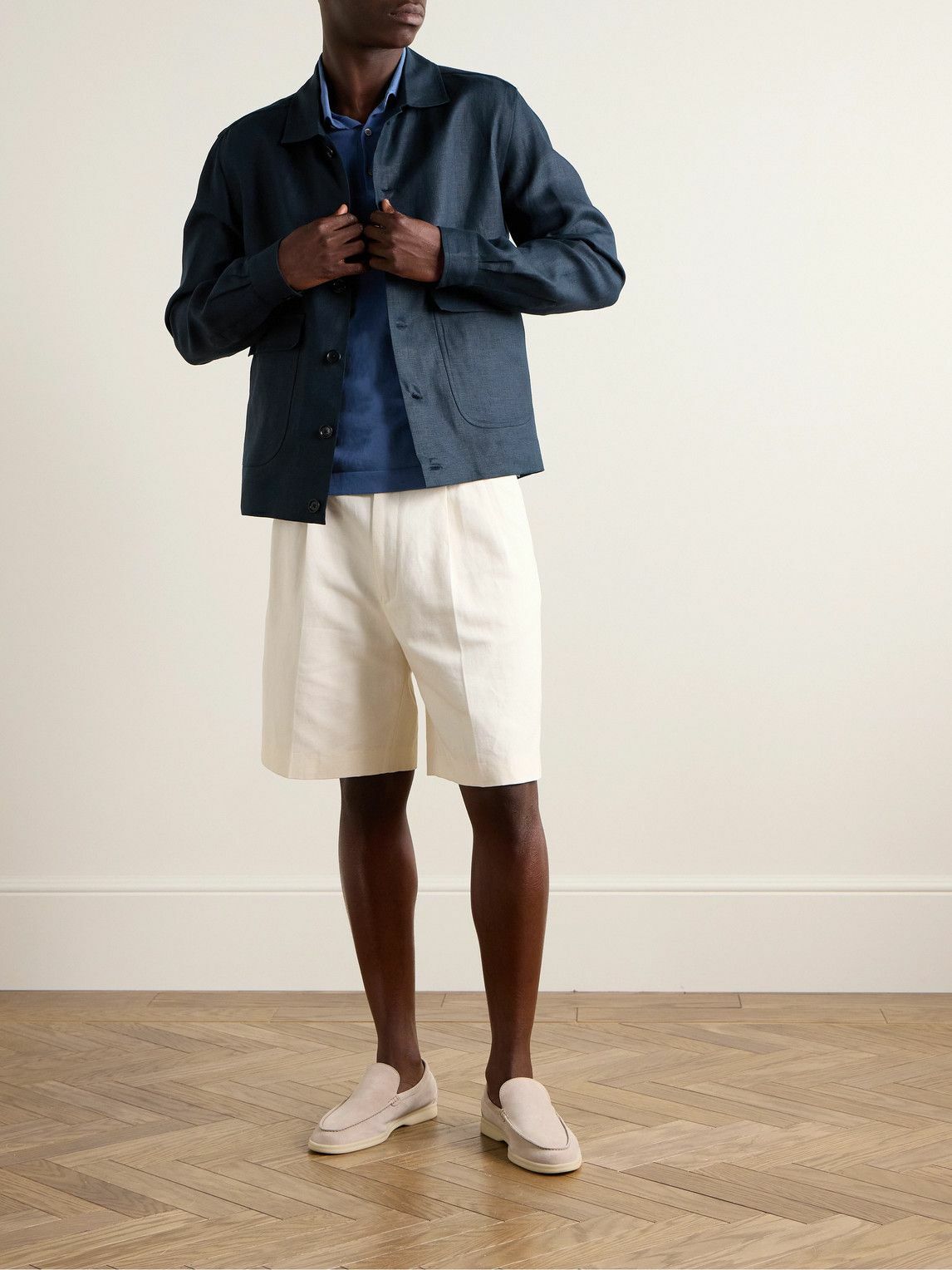 De Petrillo - Linen Jacket - Blue De Petrillo