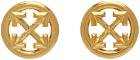Off-White Gold Circle Arrow Earrings