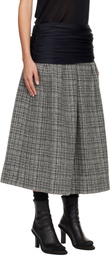 Stefan Cooke Black & Gray Elastic Waist Midi Skirt
