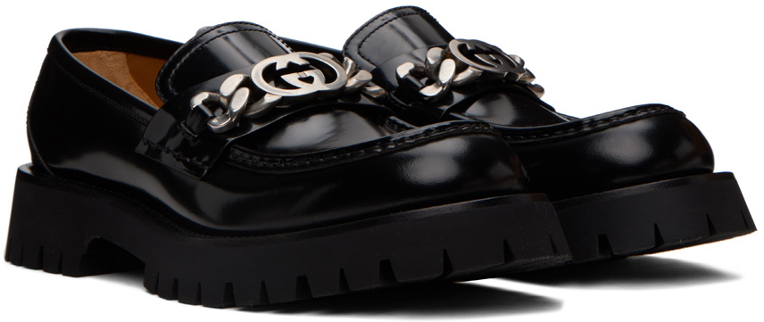Gucci Black Interlocking G Loafers