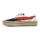 Lanvin White and Navy Espadrille Sneakers