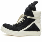 Rick Owens Men's Pony Geobasket Sneakers in Black/Milk