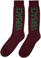 Versace Burgundy Logo Socks