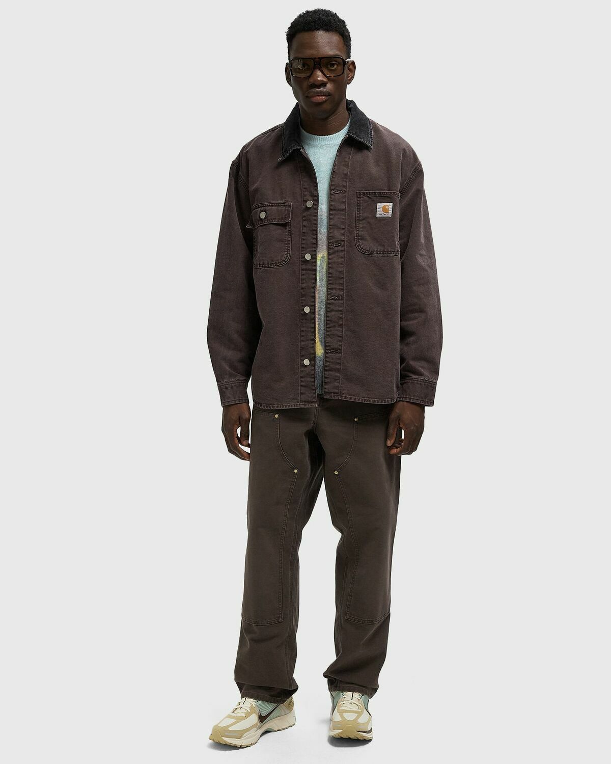 Carhartt WIP Mitch Shirt Jacket Purple Mens Overshirt Carhartt WIP