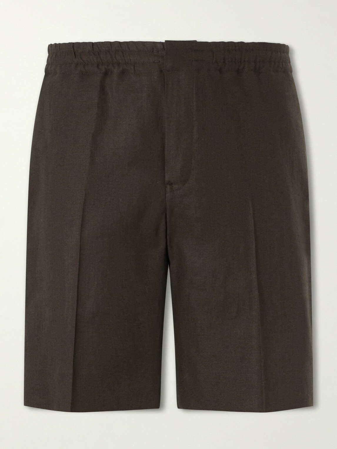 Zegna - Oasi Straight-Leg Linen Shorts - Brown