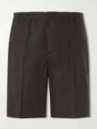Zegna - Oasi Straight-Leg Linen Shorts - Brown