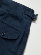 Rubinacci - Manny Straight-Leg Pleated Cotton-Twill Trousers - Blue