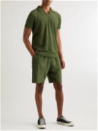 Oliver Spencer Loungewear - Cotton-Blend Terry Polo Shirt - Green