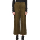 Raquel Allegra Khaki Sateen Everyday Trousers