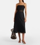 Staud Amalina lace-trimmed linen midi dress