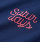 Saturdays NYC - Logo-Print Cotton-Jersey T-Shirt - Blue