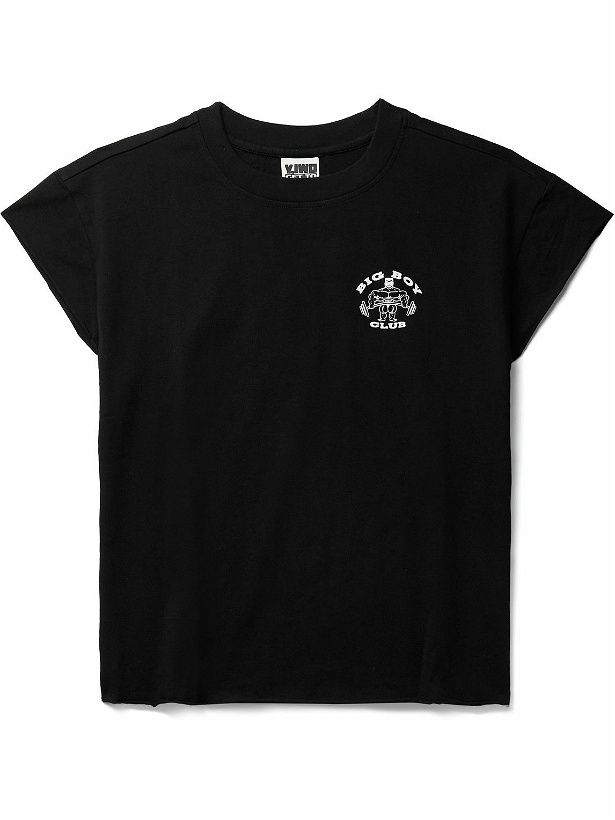 Photo: Y,IWO - Printed Cotton-Jersey T-Shirt - Black