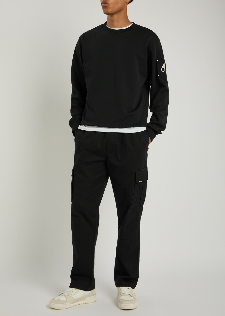 Moose Knuckles Hartsfield Logo-appliqué Cotton Sweatshirt Black