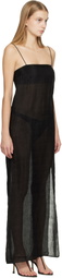 Matteau Black Sheer Cami Maxi Dress