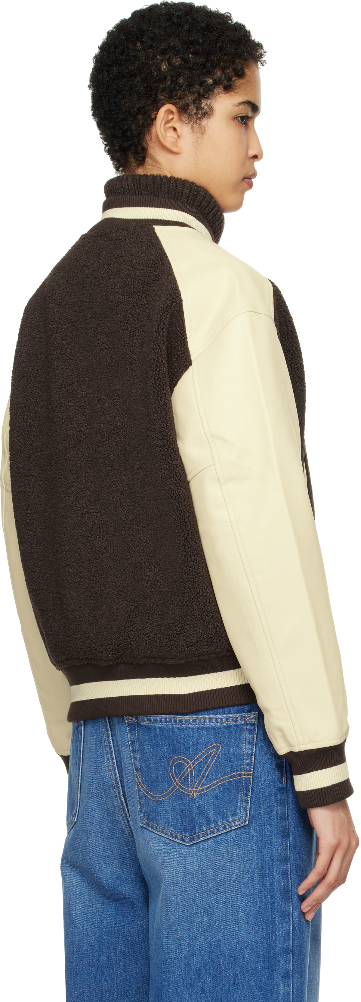 Axel Arigato Brown & Beige Saul Varsity Bomber Jacket