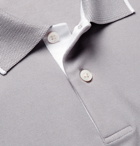 Theory - Contrast-Tipped Pima Cotton-Blend Piqué Polo Shirt - Gray