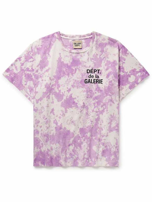Photo: Gallery Dept. - Tie-Dyed Logo-Print Cotton-Blend Jersey T-Shirt - Purple
