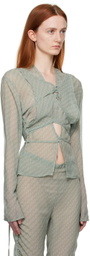 Jade Cropper Green Layered Long Sleeve T-Shirt