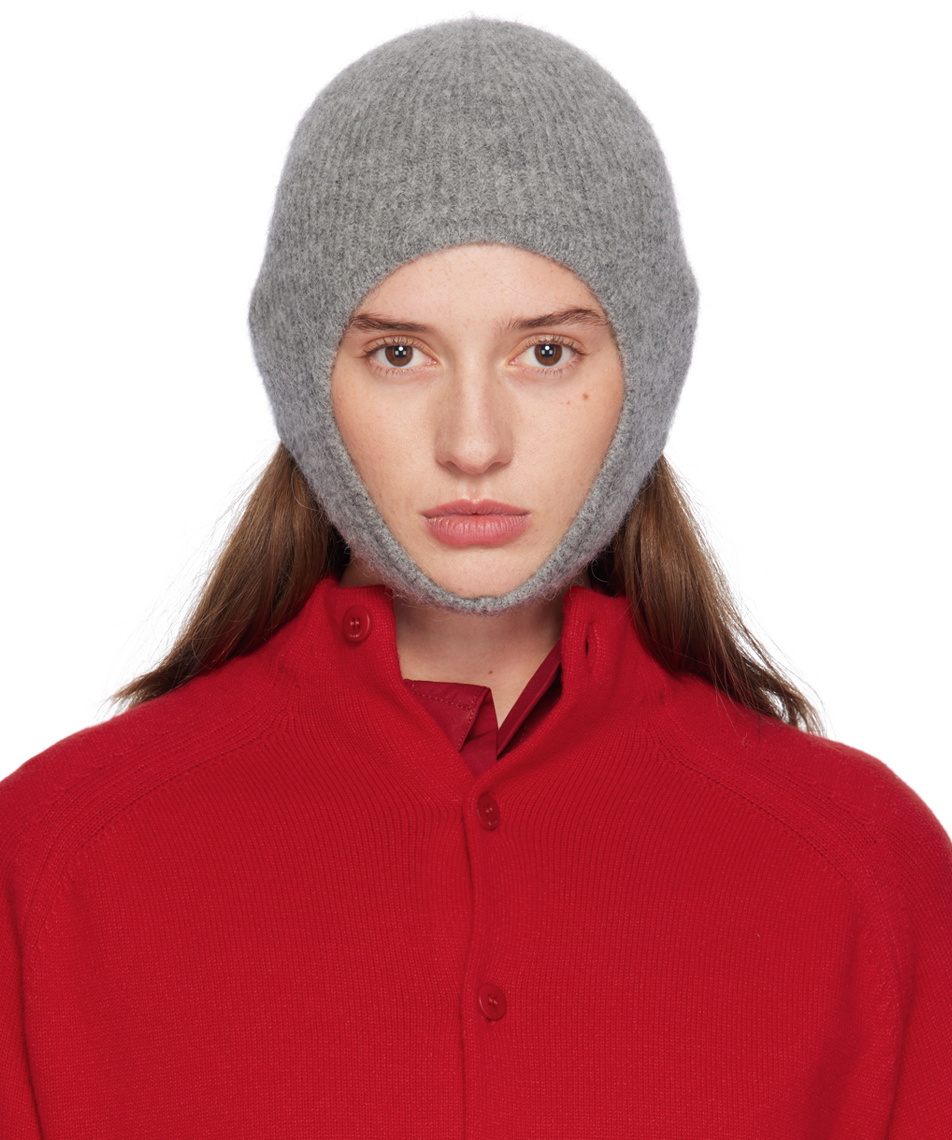 JACQUEMUS Gray La Casa 'La capuche Gros Grain' Beanie Jacquemus