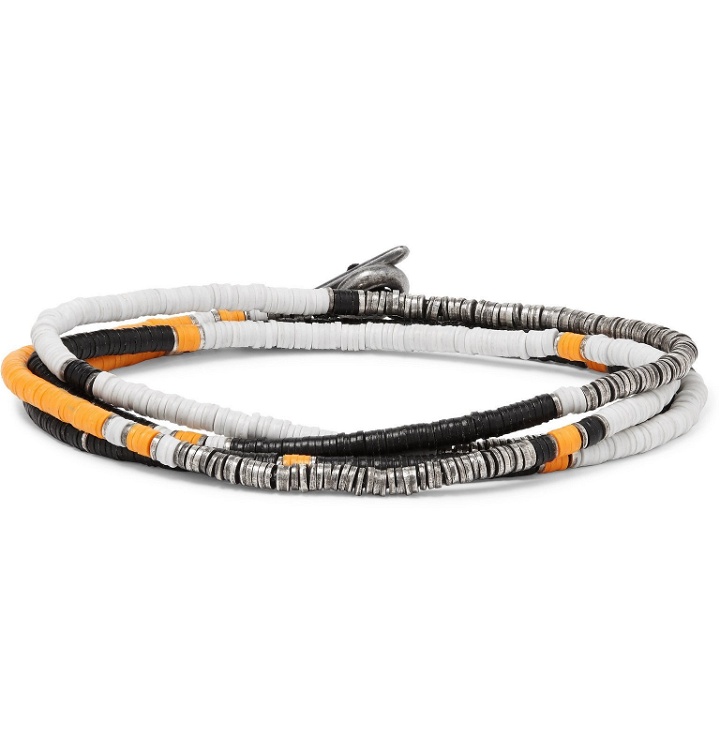 Photo: M.Cohen - Sterling Silver and Vinyl Beaded Wrap Bracelet - Silver
