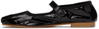 Tricot Comme des Garçons Black Faux-Leather Ballerina Flats